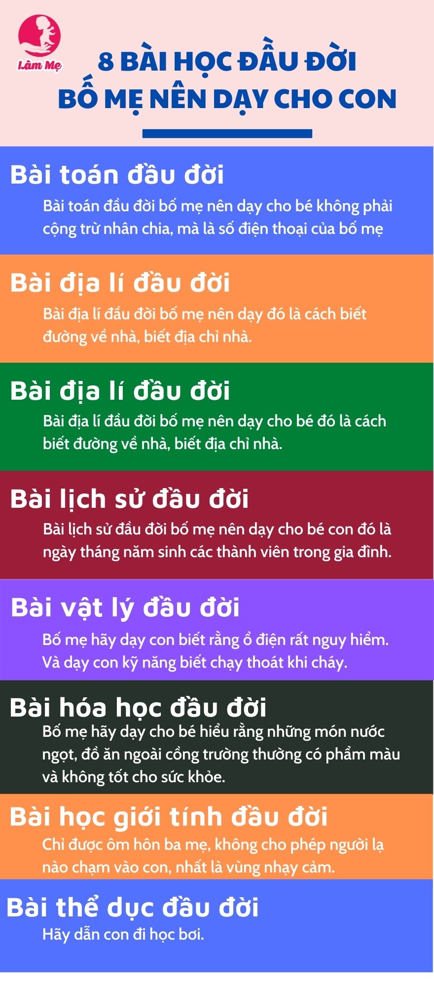 8 bài học đầu đời ba mẹ nên dạy cho bé