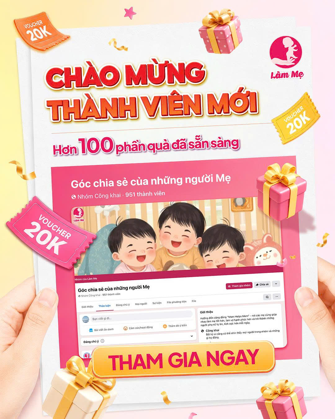 GÓC LÀM MẸ GỬI QUÀ CHÀO MỪNG BẠN MỚI